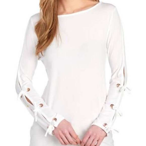 Carmen Marc Valvo Tops - Carmen Marc Valvo Grommet-studded Shirt